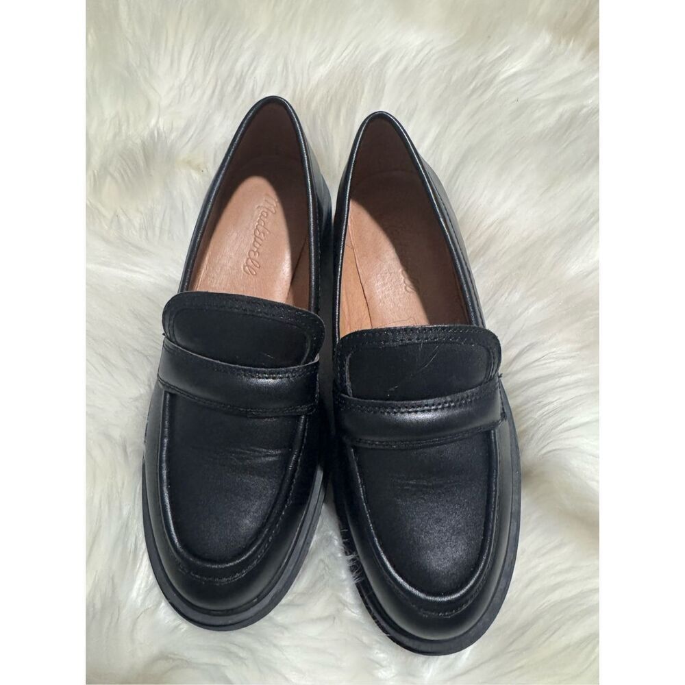 Madewell The Bradley lugg sole loafers in black leather 5.5